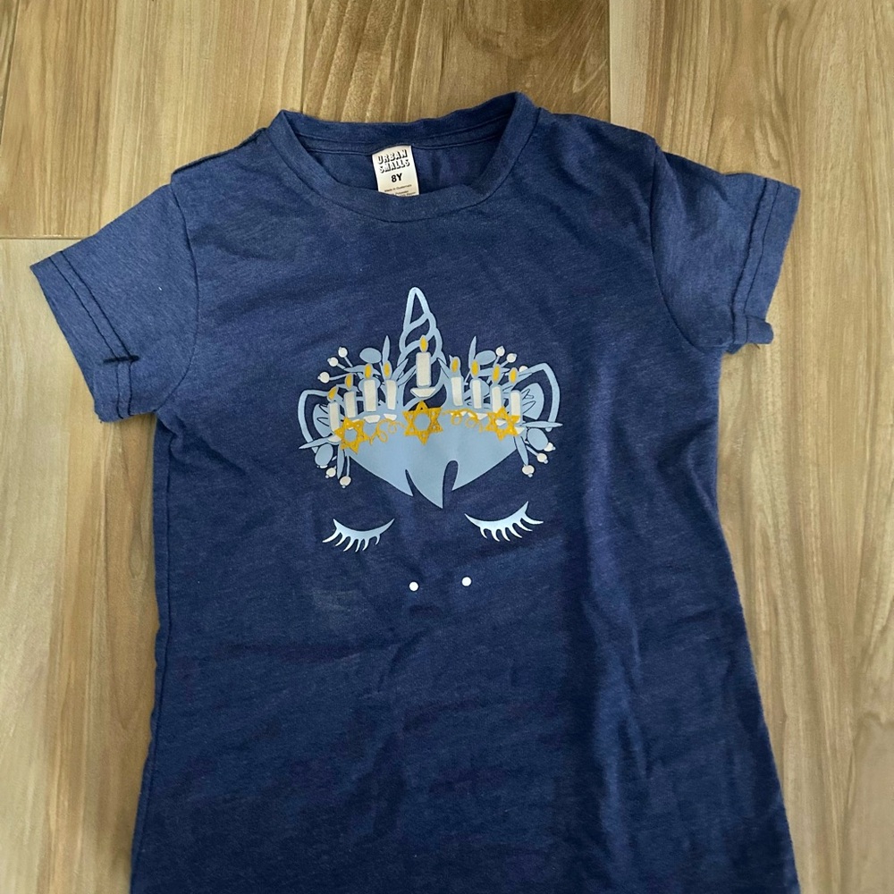 Kids Hanukkah Unicorn Graphic T-Shirt